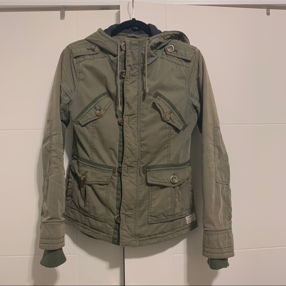TNA olive hooded coat (small)